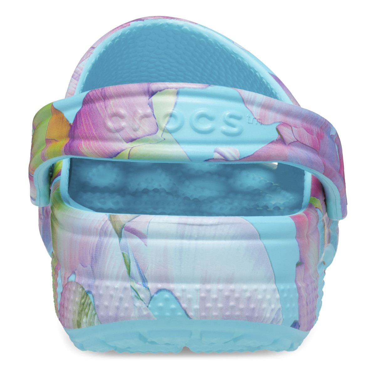 Saboti Crocs Classic Palm Print Clog Albastru deschis - Neptune/Multi - 5 | YEO