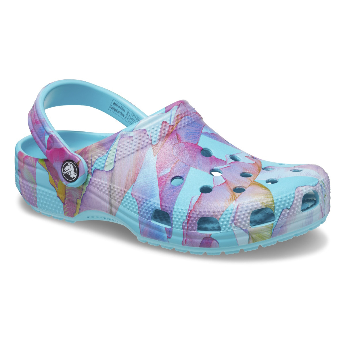 Saboti Crocs Classic Palm Print Clog Albastru deschis - Neptune/Multi - 1 | YEO