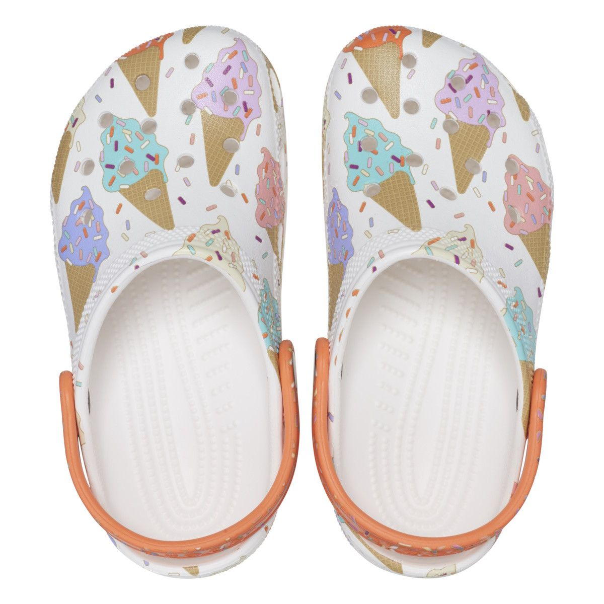 Saboti Crocs Toddler Classic Ice Cream Graphic Clog Alb - White/Multi - 4 | YEO