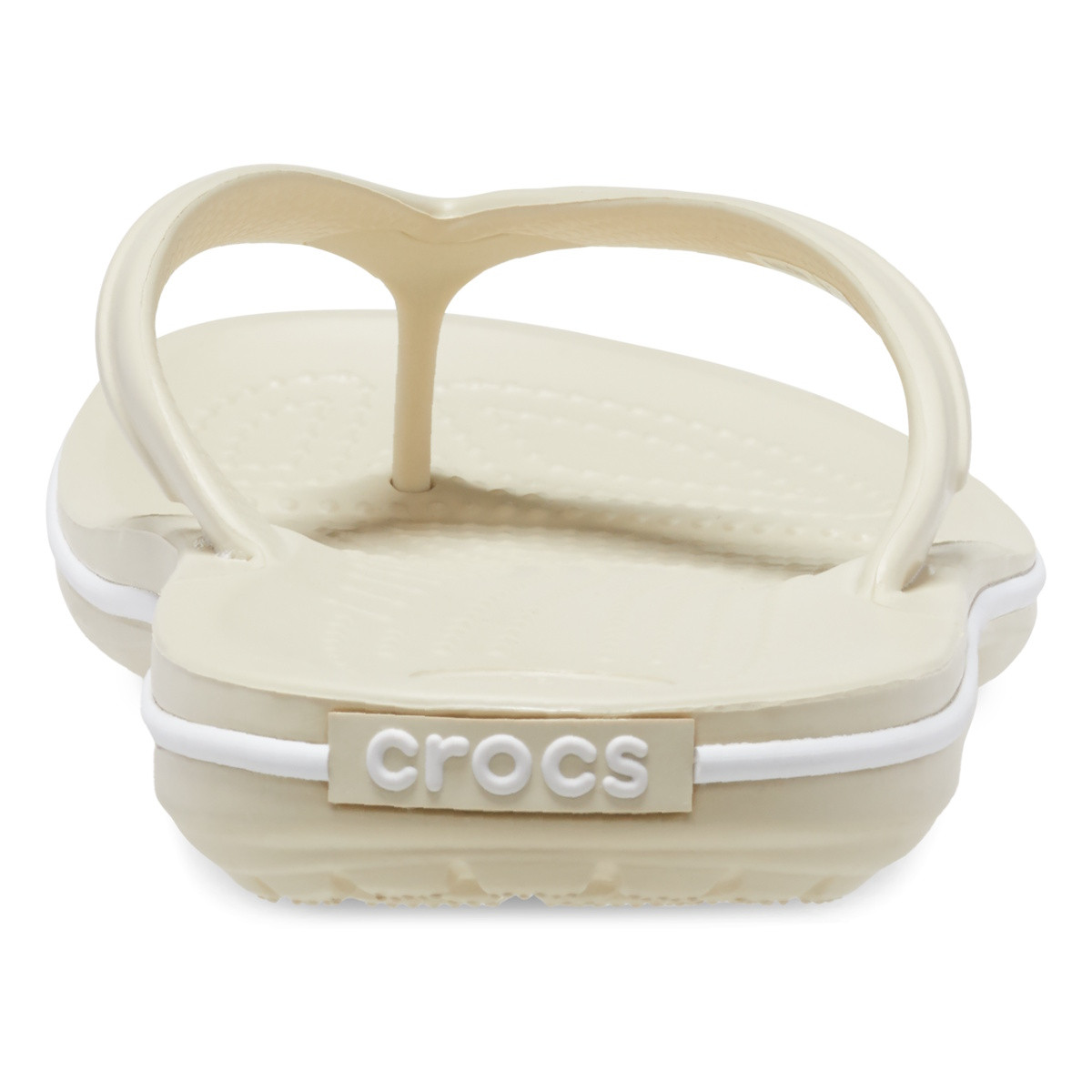 Slapi Crocs Crocband Flip Bej - Bone - 4 | YEO