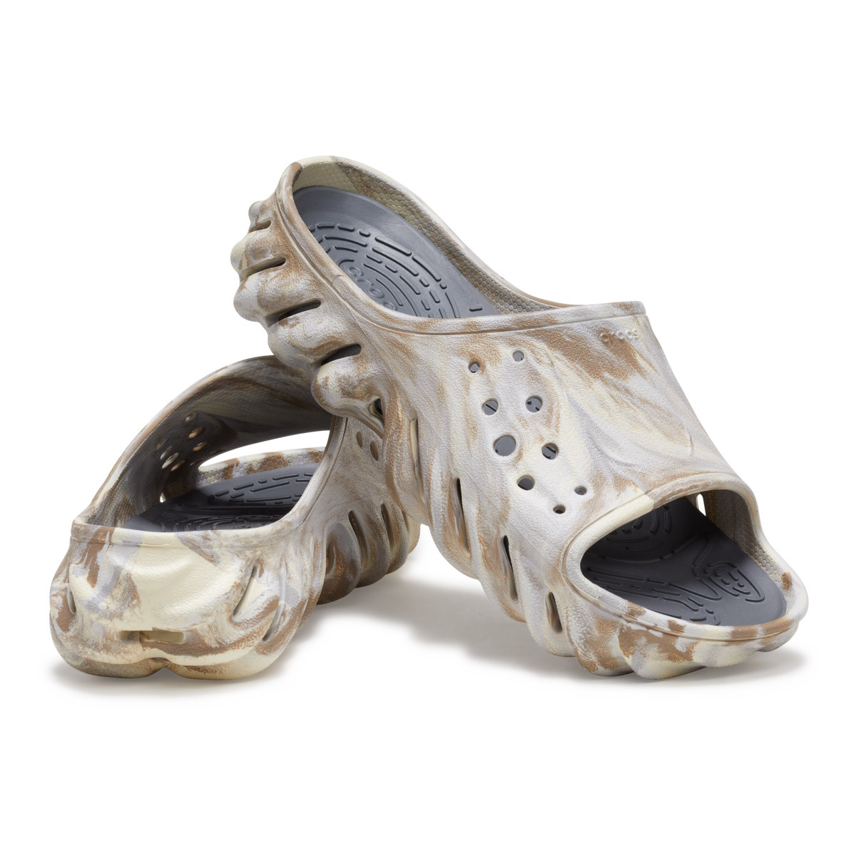 Papuci Crocs Echo Marbled Slide Bej - Bone/Multi - 3 | YEO