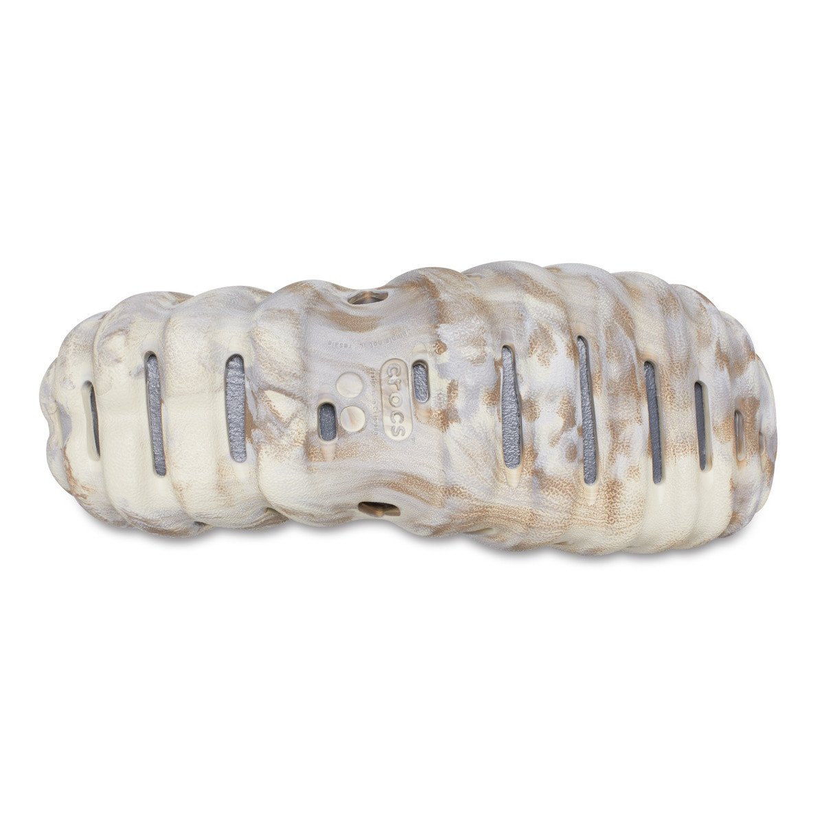 Papuci Crocs Echo Marbled Slide Bej - Bone/Multi