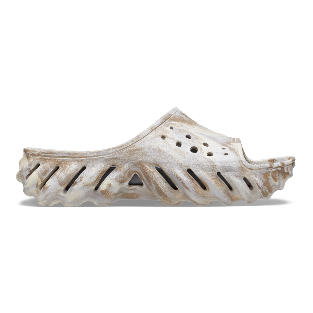 Papuci Crocs Echo Marbled Slide Bej – Bone/Multi Crocs imagine 2022