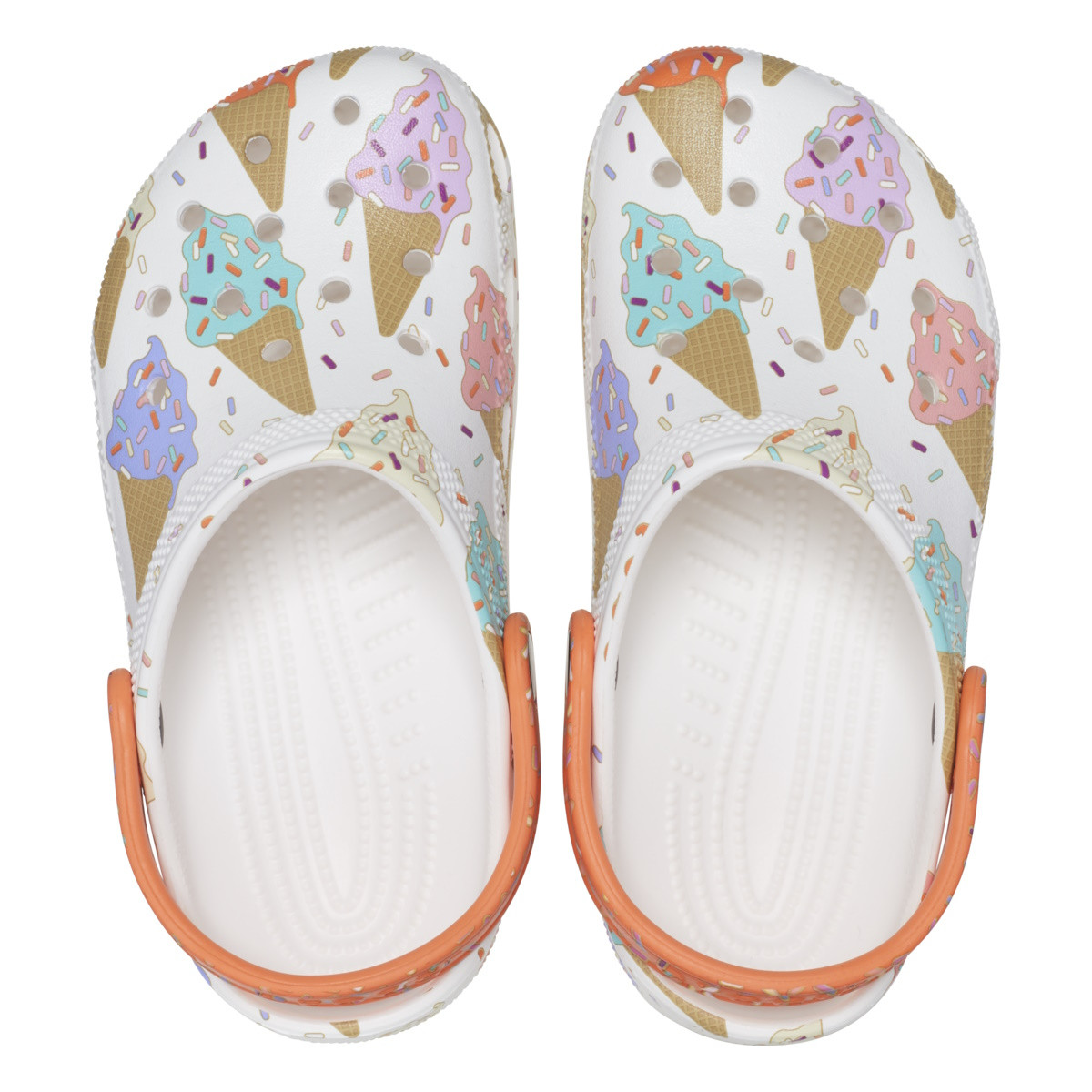 Saboti Crocs Classic Ice Cream Graphic Clog Kids Alb - White/Multi - 3 | YEO