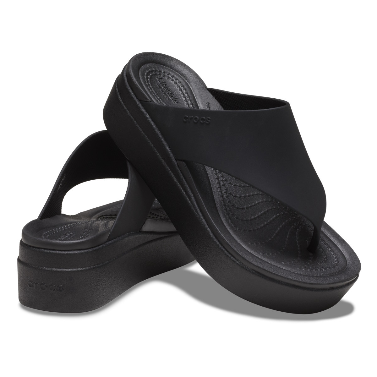 Slapi Crocs Brooklyn Flip Negru - Black - 3 | YEO