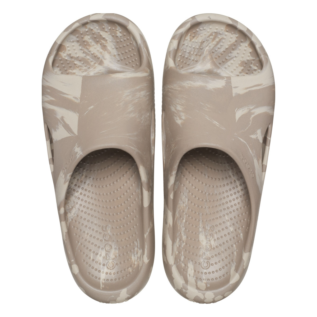 Papuci Crocs Mellow Marbled Slide Bej - Mushroom/Cobblestone - 4 | YEO