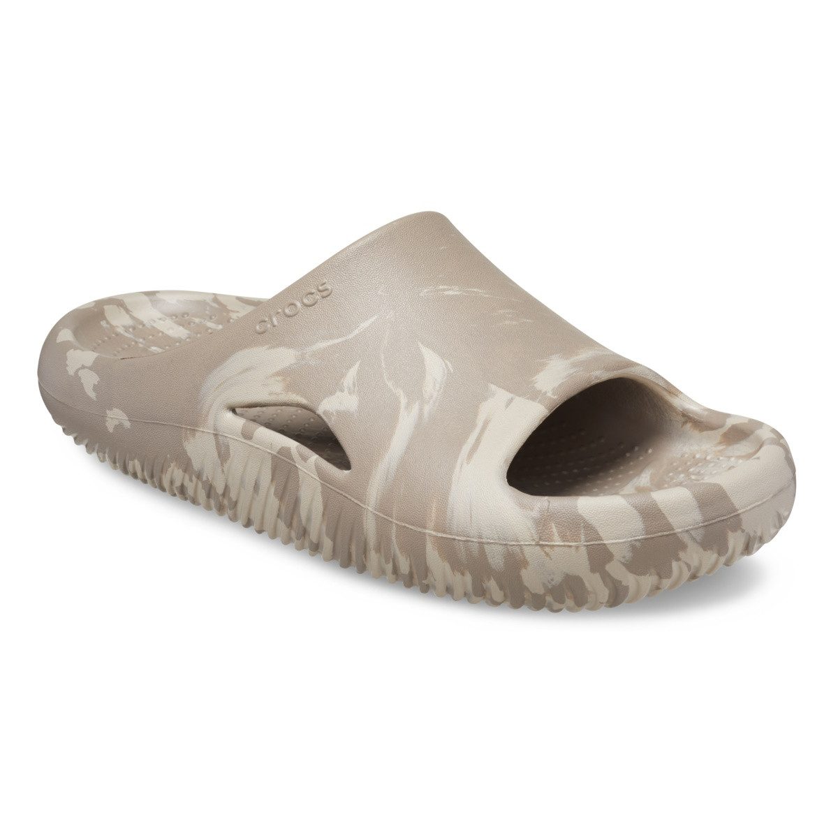 Papuci Crocs Mellow Marbled Slide Bej - Mushroom/Cobblestone - 1 | YEO