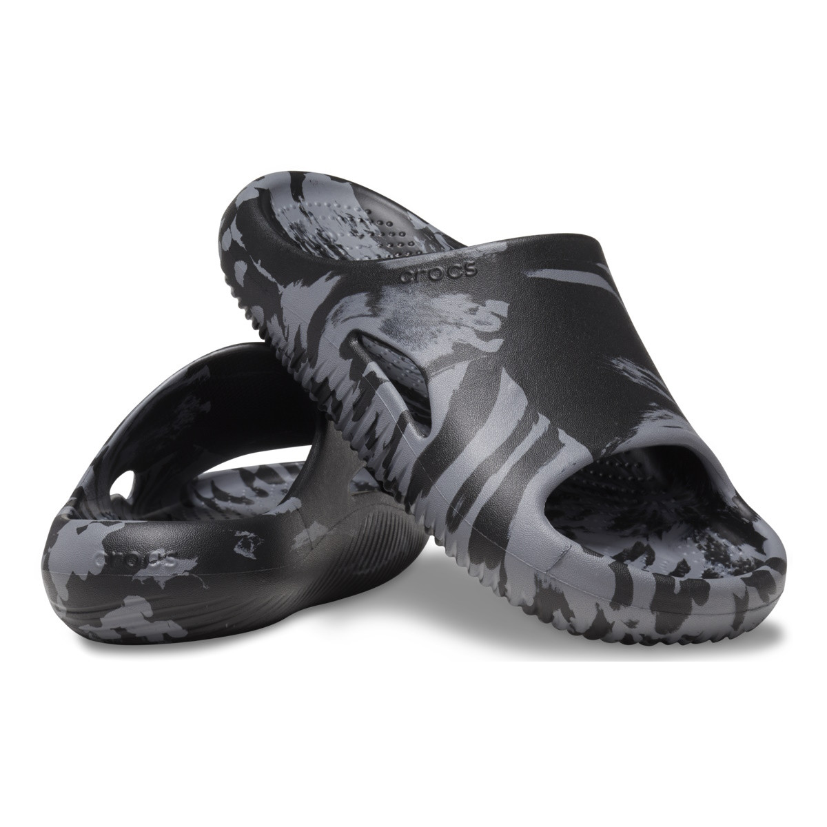 Papuci Crocs Mellow Marbled Slide Negru - Black/Charcoal - 3 | YEO