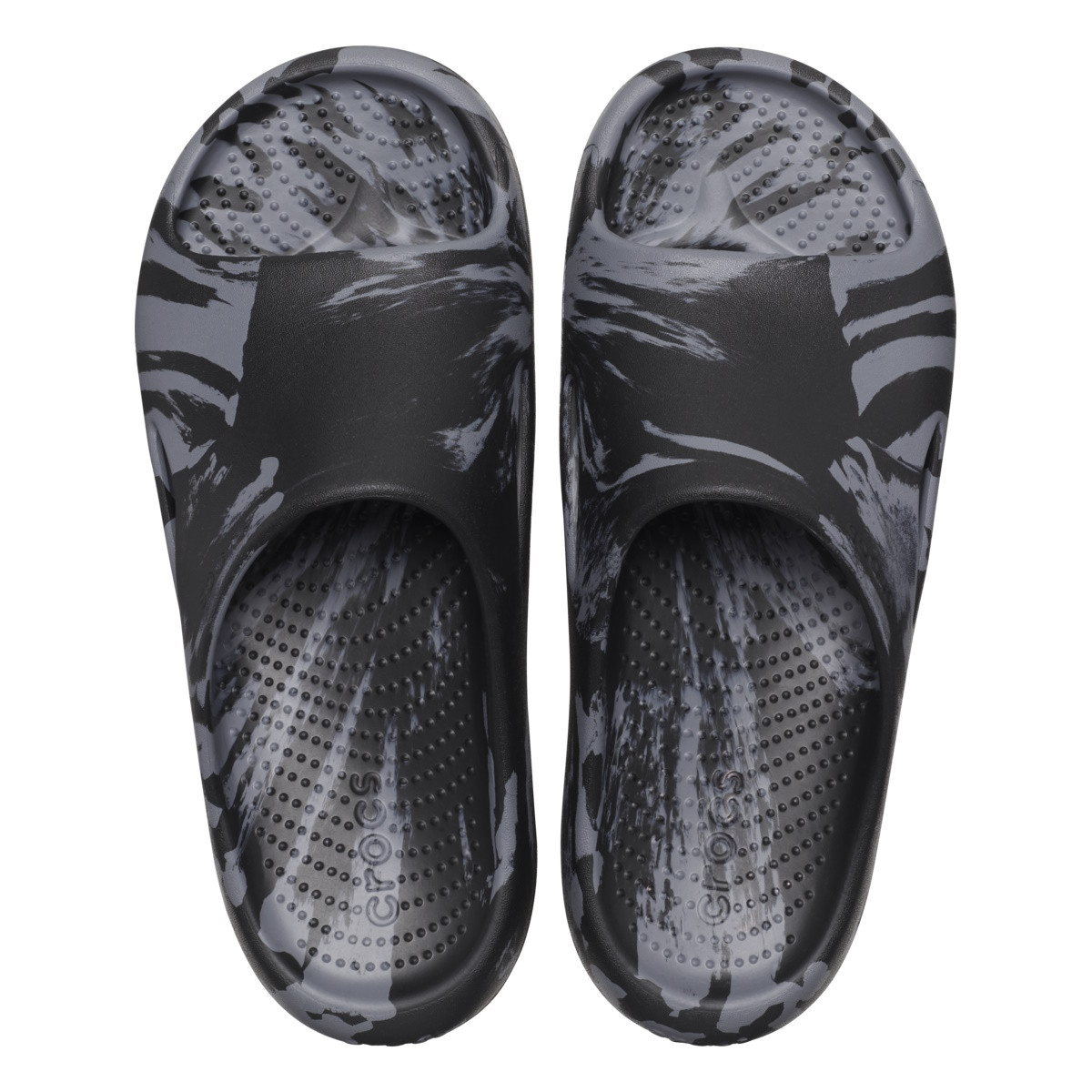 Papuci Crocs Mellow Marbled Slide Negru - Black/Charcoal - 4 | YEO