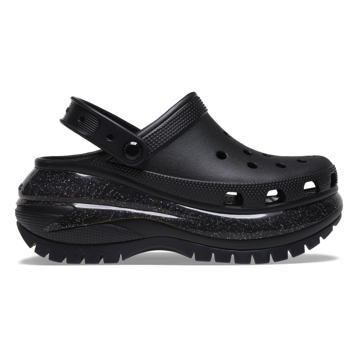 Saboți Crocs Mega Crush Rainbow Glitter Clog Negru – Black Black