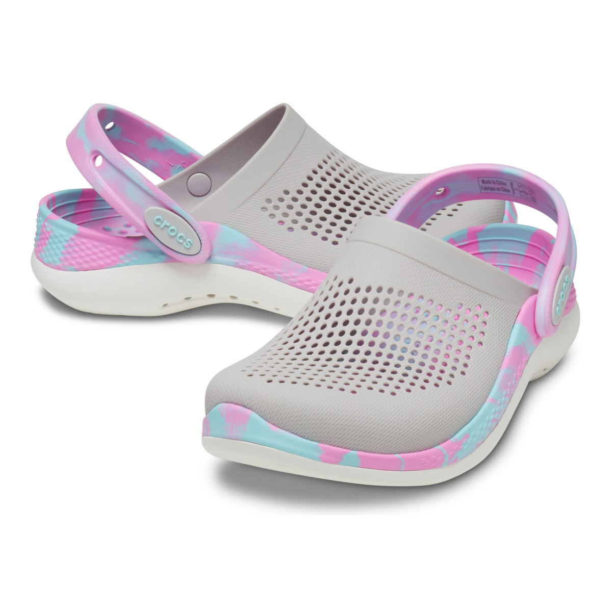 Saboți Crocs LiteRide 360 Marbled Clog Kids Multicolor - Pearl White/Multi - 4 | YEO
