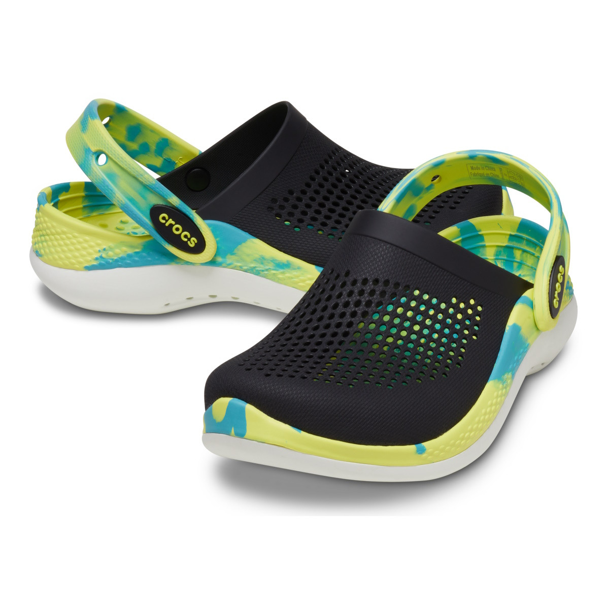 Saboți Crocs LiteRide 360 Marbled Clog Kids Negru - Black/Multi - 4 | YEO