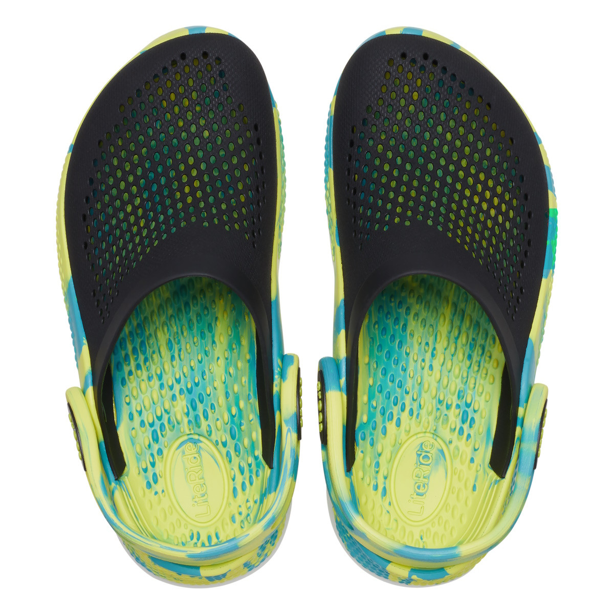 Saboți Crocs LiteRide 360 Marbled Clog Kids Negru - Black/Multi - 5 | YEO
