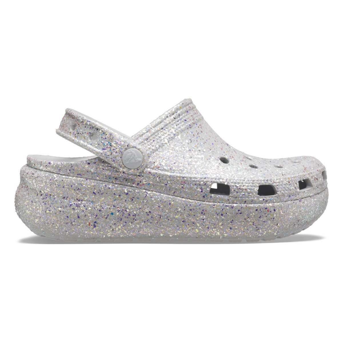 Saboți Crocs Classic Glitter Cutie Clog Kids Gri - Atmosphere/Multi