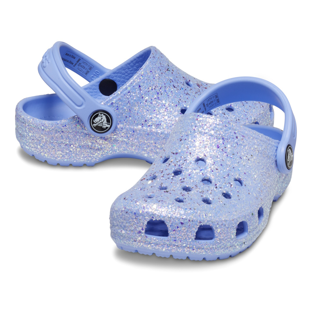 Saboti Crocs Toddler Classic Glitter Clog Mov - Moon Jelly - 3 | YEO