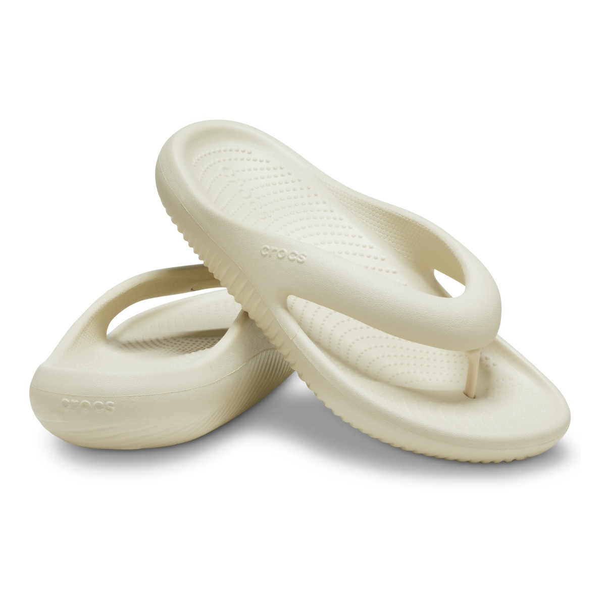 Șlapi Crocs Classic Mellow Flip Bej - Bone - 3 | YEO