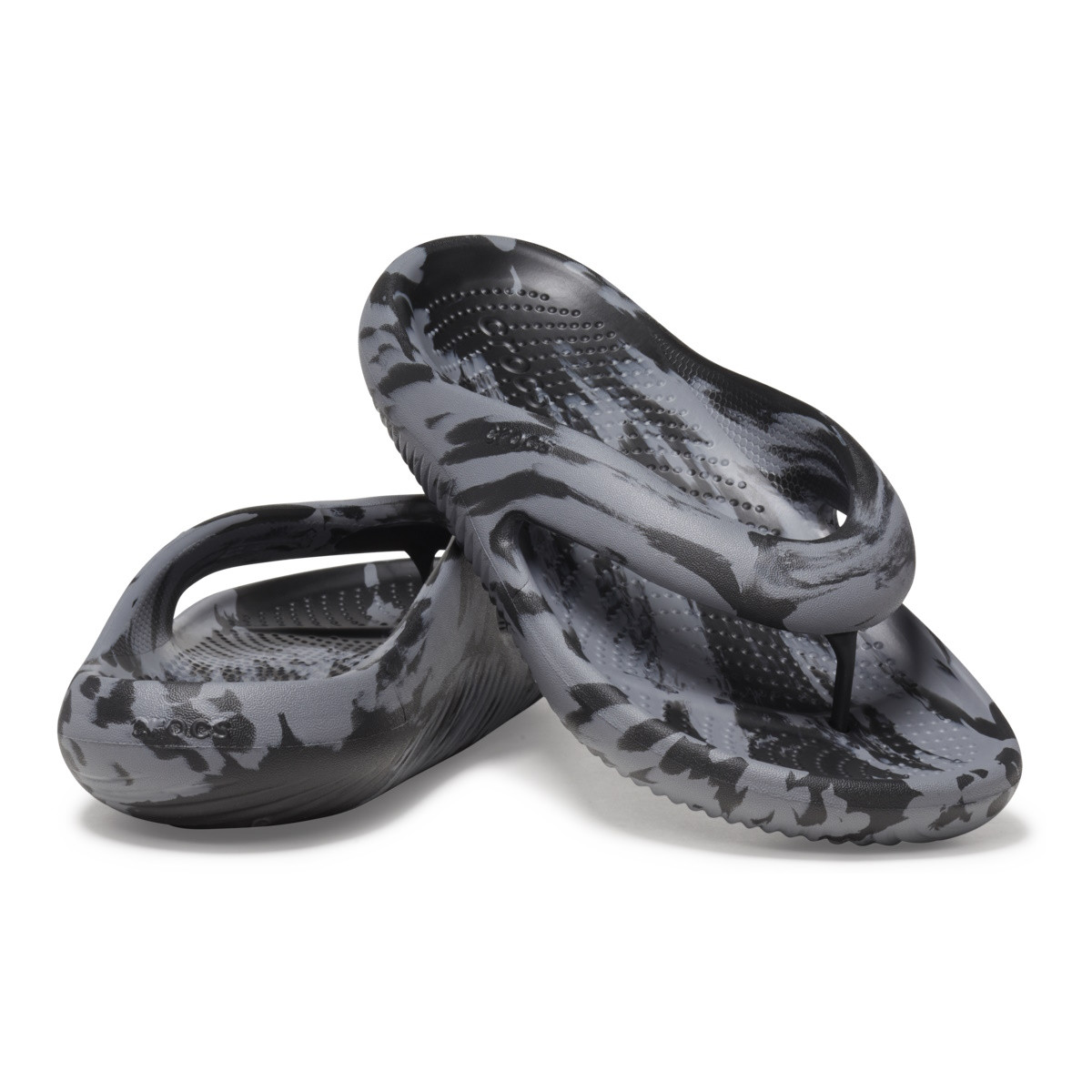 Șlapi Crocs Classic Mellow Marbled Flip Negru - Black/Charcoal - 3 | YEO