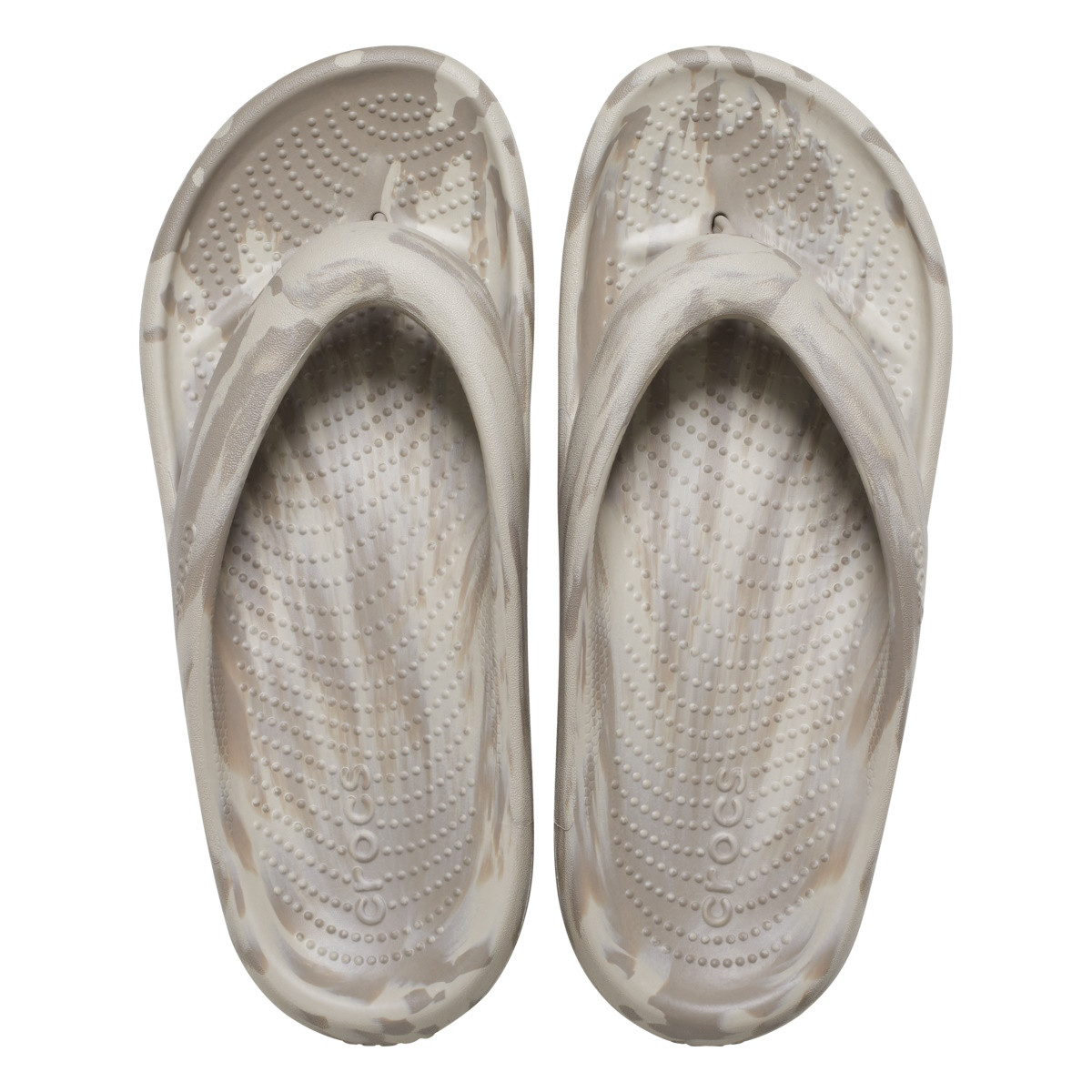 Șlapi Crocs Classic Mellow Marbled Flip Bej - Mushroom/Cobblestone - 4 | YEO