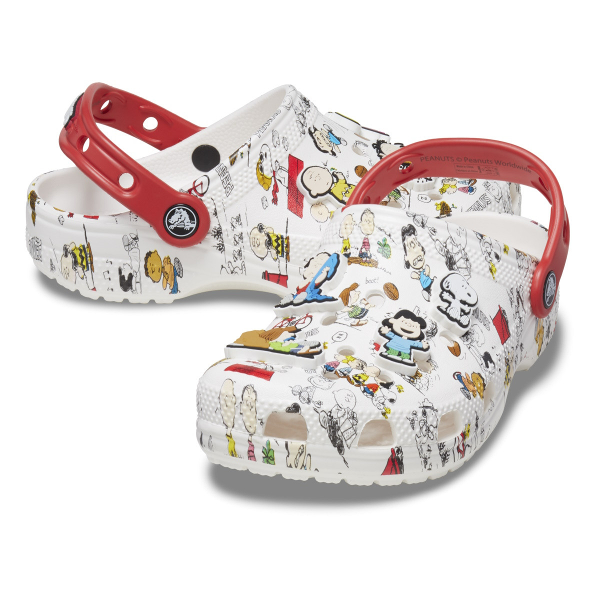 Saboti Crocs Peanuts Classic Clog Kids Alb - White/Multi - 3 | YEO