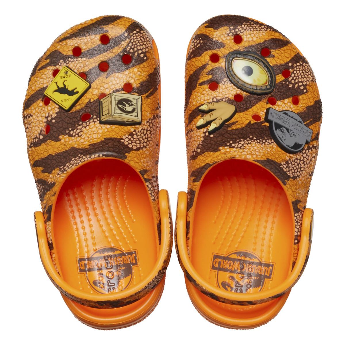 Saboti Crocs Classic Toddler Jurassic World Clog Portocaliu - Orange Zing - 4 | YEO