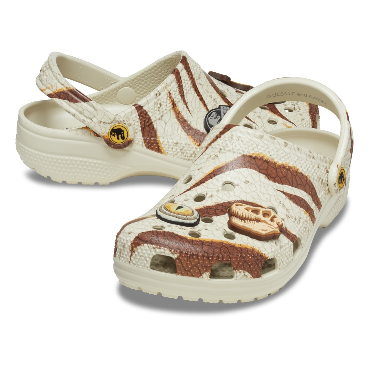 Saboti Crocs Classic Jurassic World Clog Bej - Bone - 3 | YEO