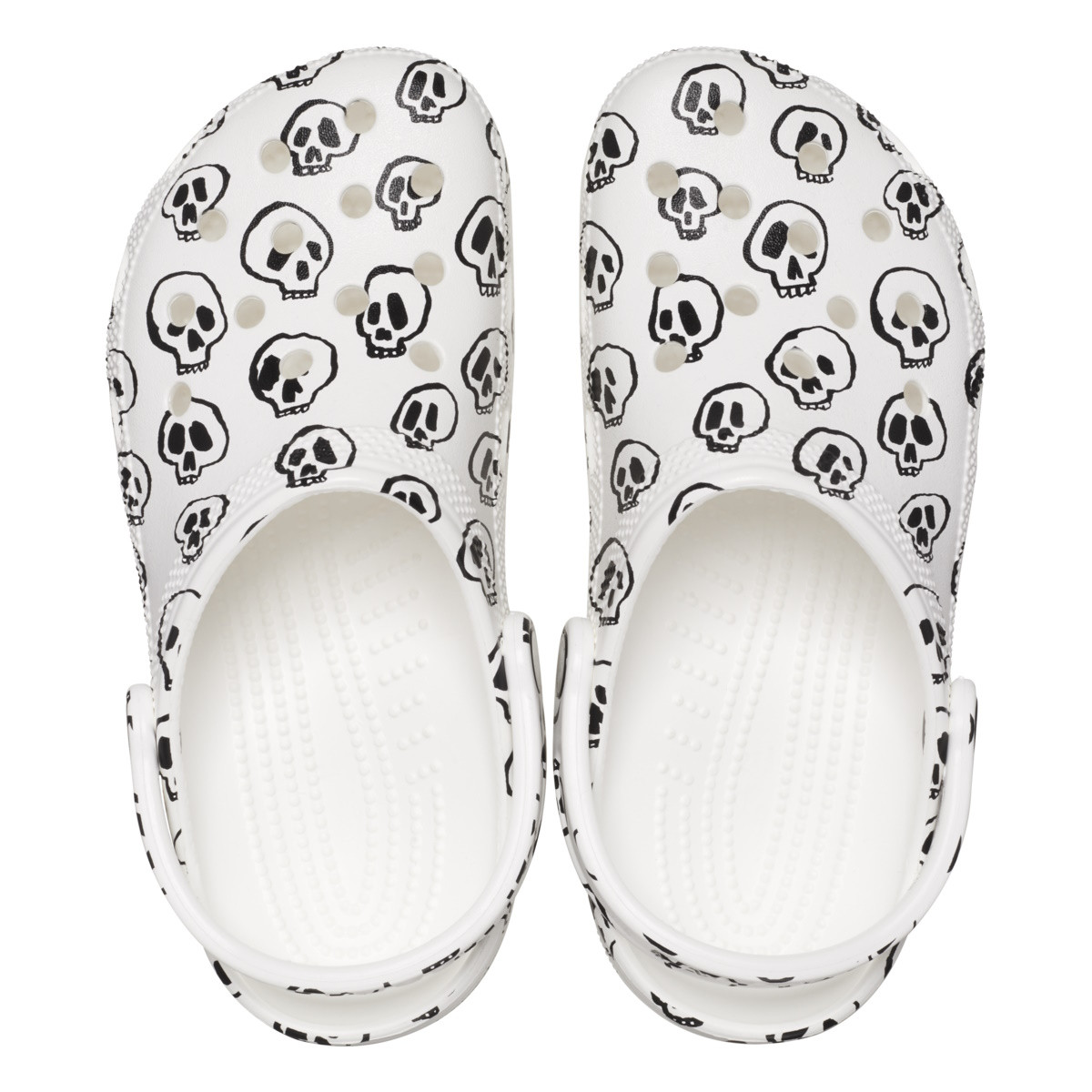 Saboti Crocs Classic Skull Print Clog Alb - White/Black - 4 | YEO