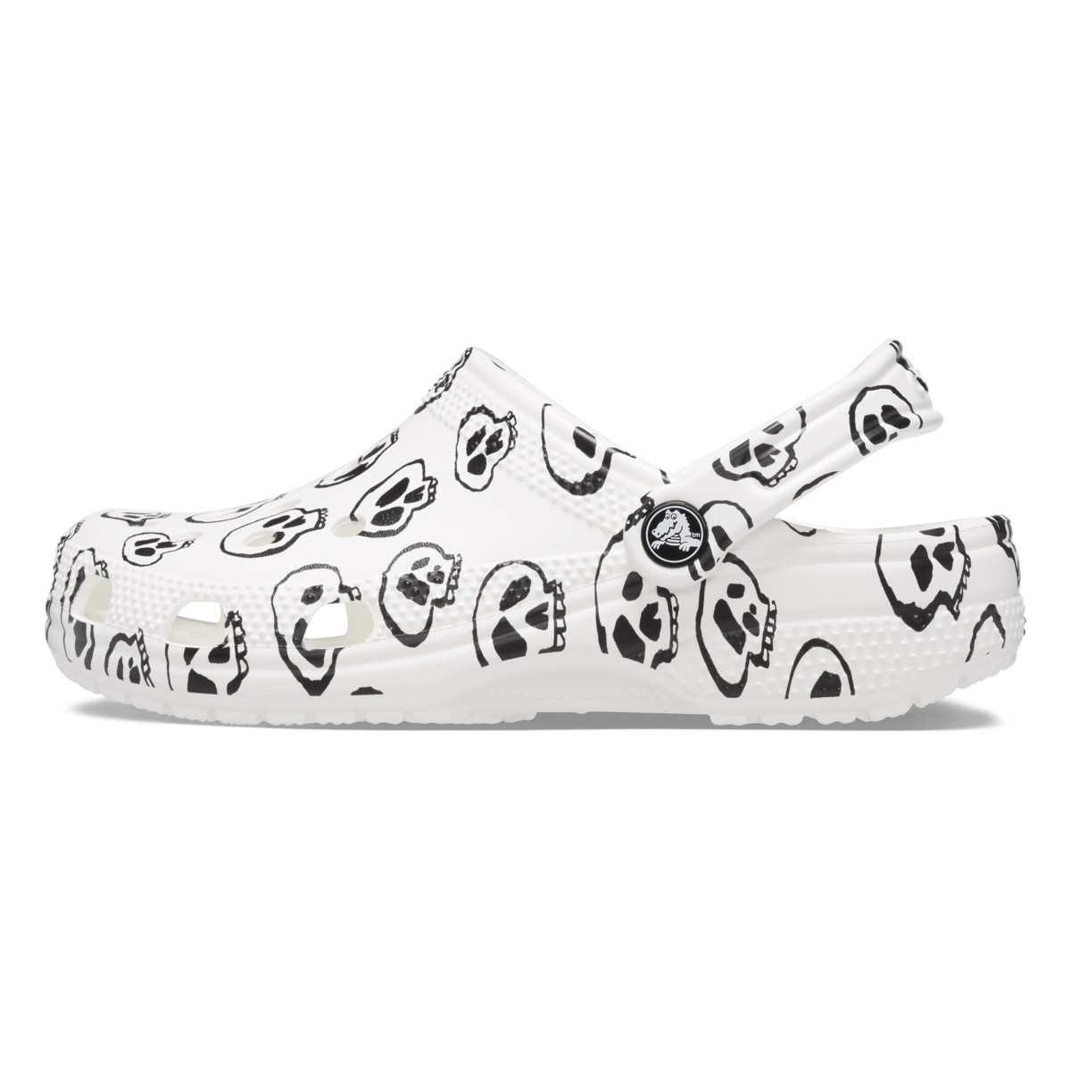 Saboti Crocs Classic Skull Print Clog Alb - White/Black - 2 | YEO