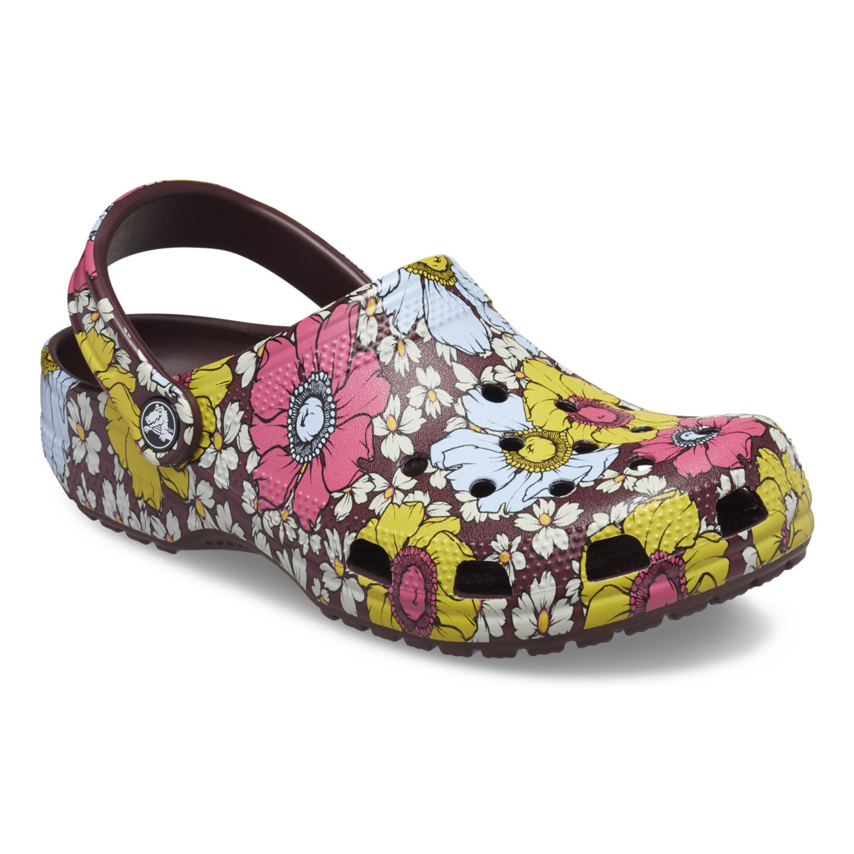 Saboti Crocs Classic Retro Floral Clog Multicolor - Dark Cherry/Multi - 1 | YEO