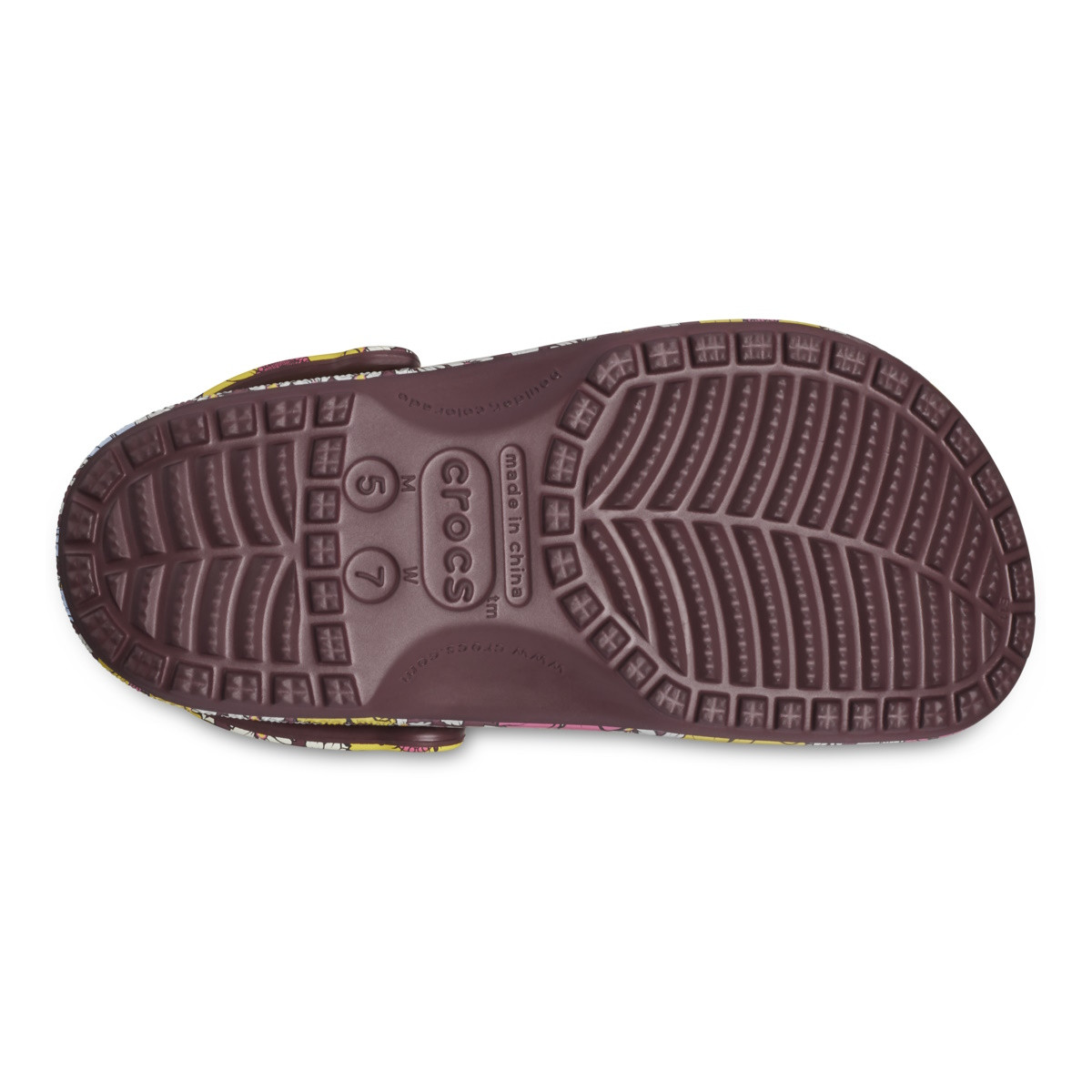 Saboti Crocs Classic Retro Floral Clog Multicolor - Dark Cherry/Multi