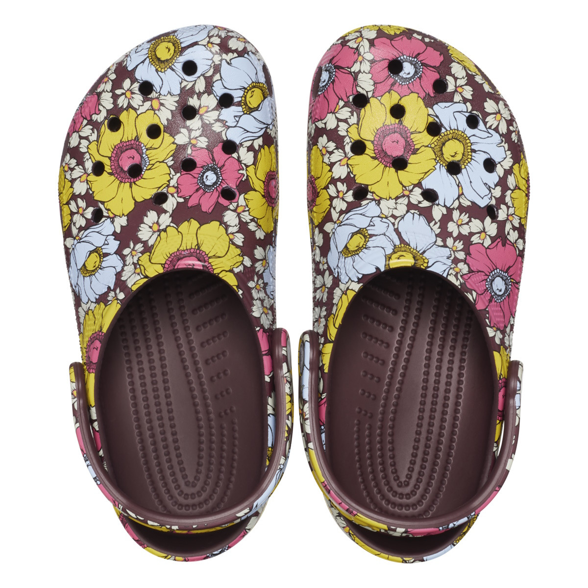 Saboti Crocs Classic Retro Floral Clog Multicolor - Dark Cherry/Multi - 4 | YEO