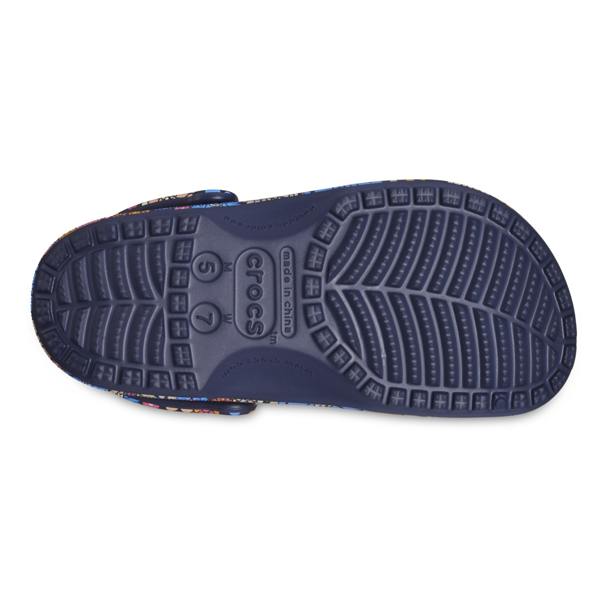 Saboti Crocs Classic Retro Floral Clog Albastru - Navy/Multi - 5 | YEO