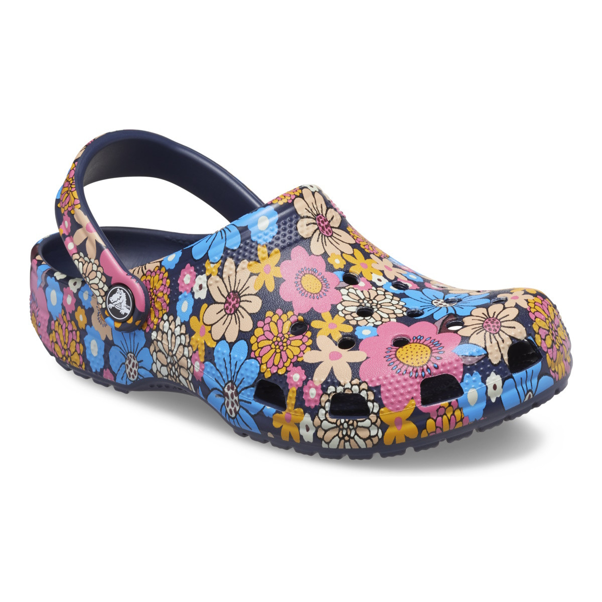 Saboti Crocs Classic Retro Floral Clog Albastru - Navy/Multi - 1 | YEO