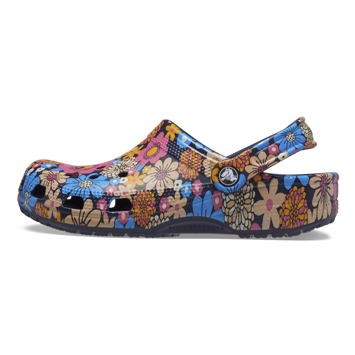 Saboti Crocs Classic Retro Floral Clog Albastru - Navy/Multi - 2 | YEO