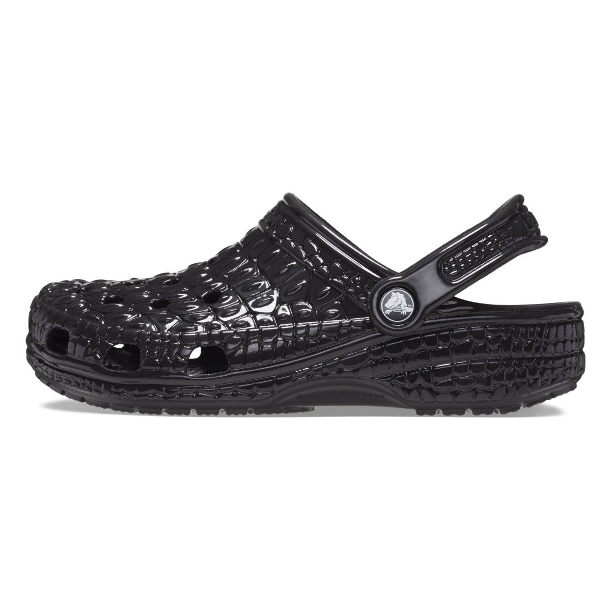 Saboti Crocs Classic Metallic Crocskin Clog Negru - Black - 1 | YEO