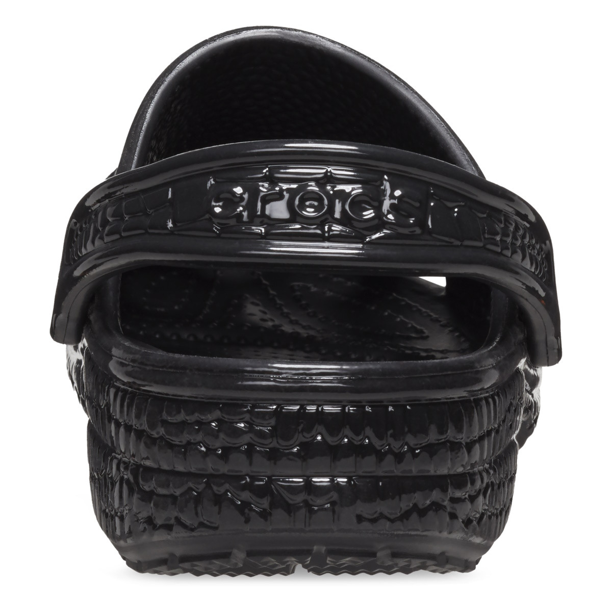 Saboti Crocs Classic Metallic Crocskin Clog Negru - Black - 5 | YEO