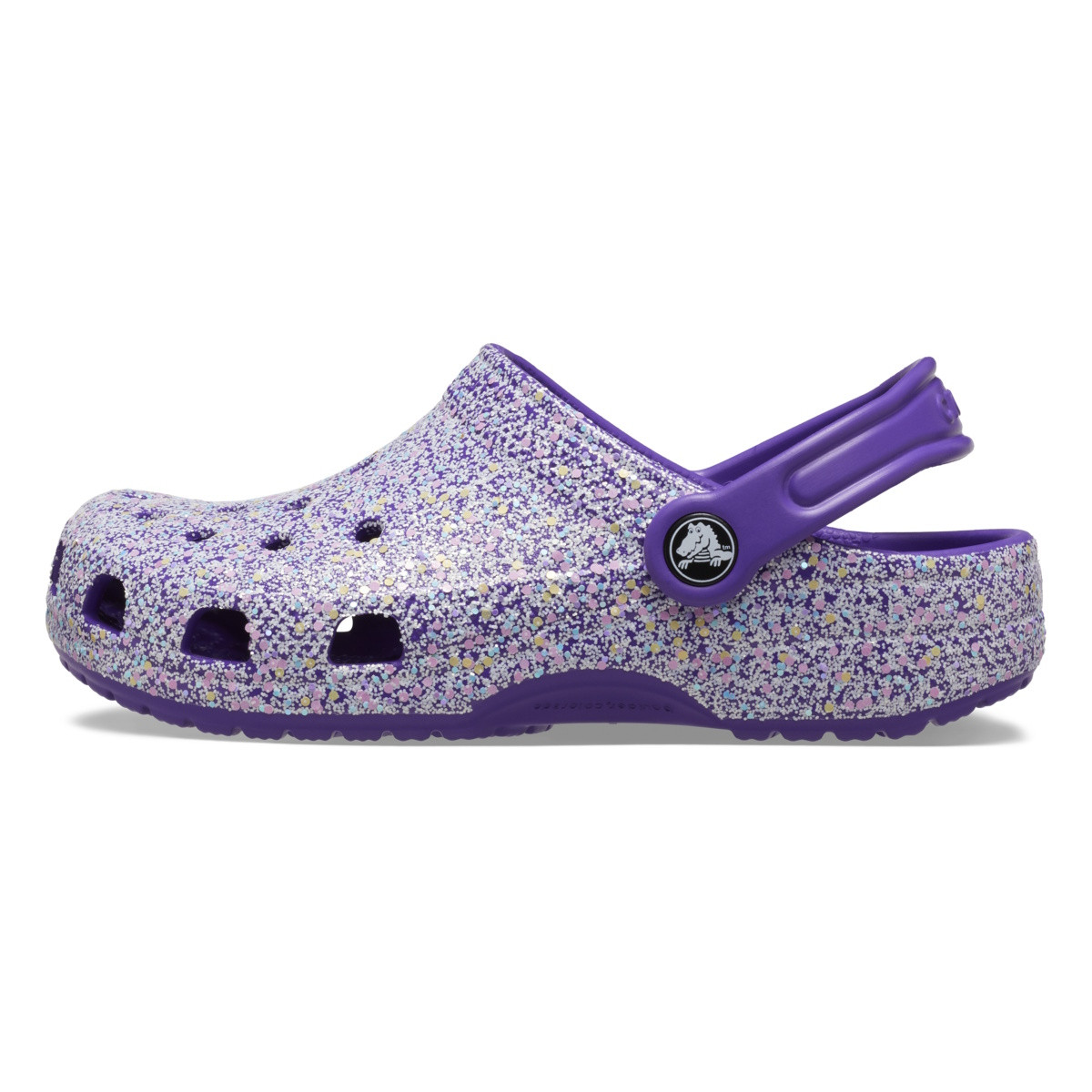Saboti Crocs Toddler Classic Glitter Clog Mov - Neon Purple/Multi - 2 | YEO