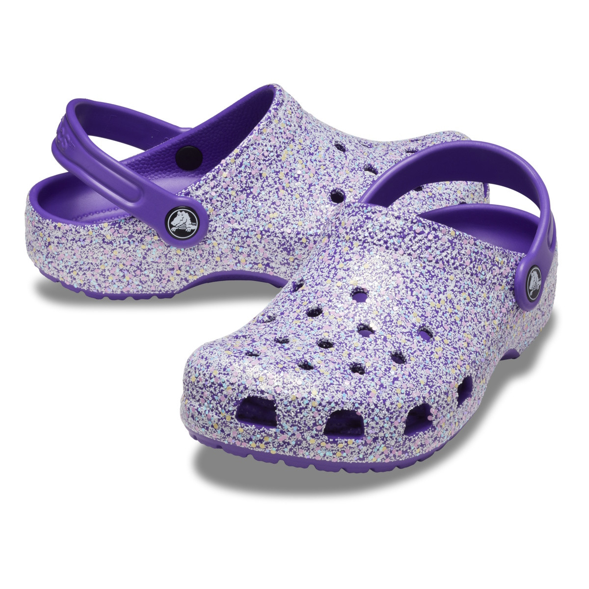 Saboti Crocs Toddler Classic Glitter Clog Mov - Neon Purple/Multi - 3 | YEO