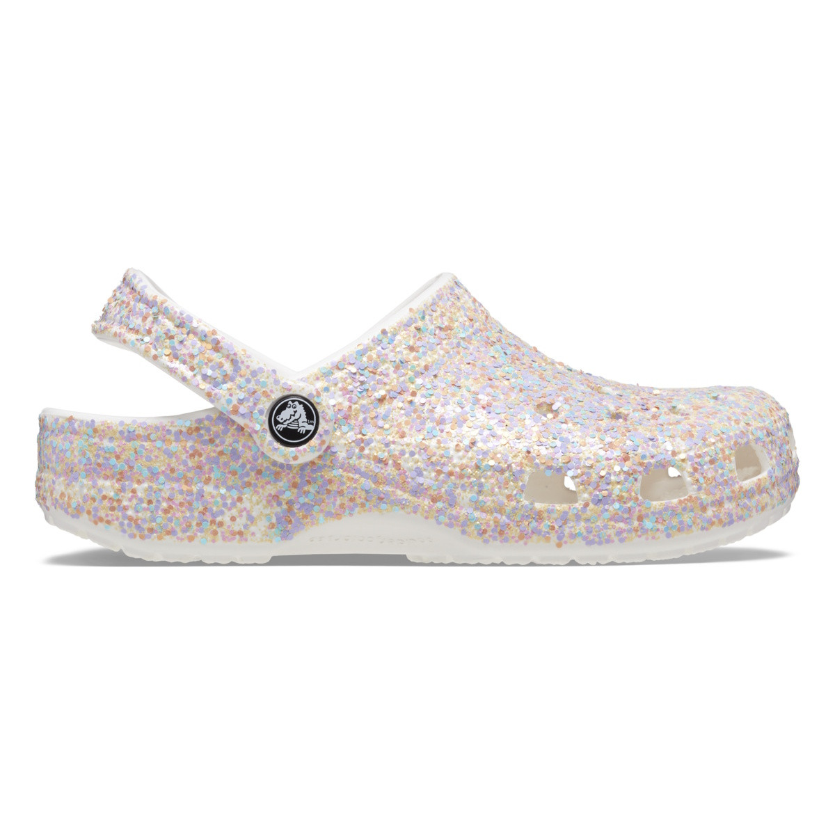 Saboți Crocs Classic Glitter Clog Alb – White/Multi Alb