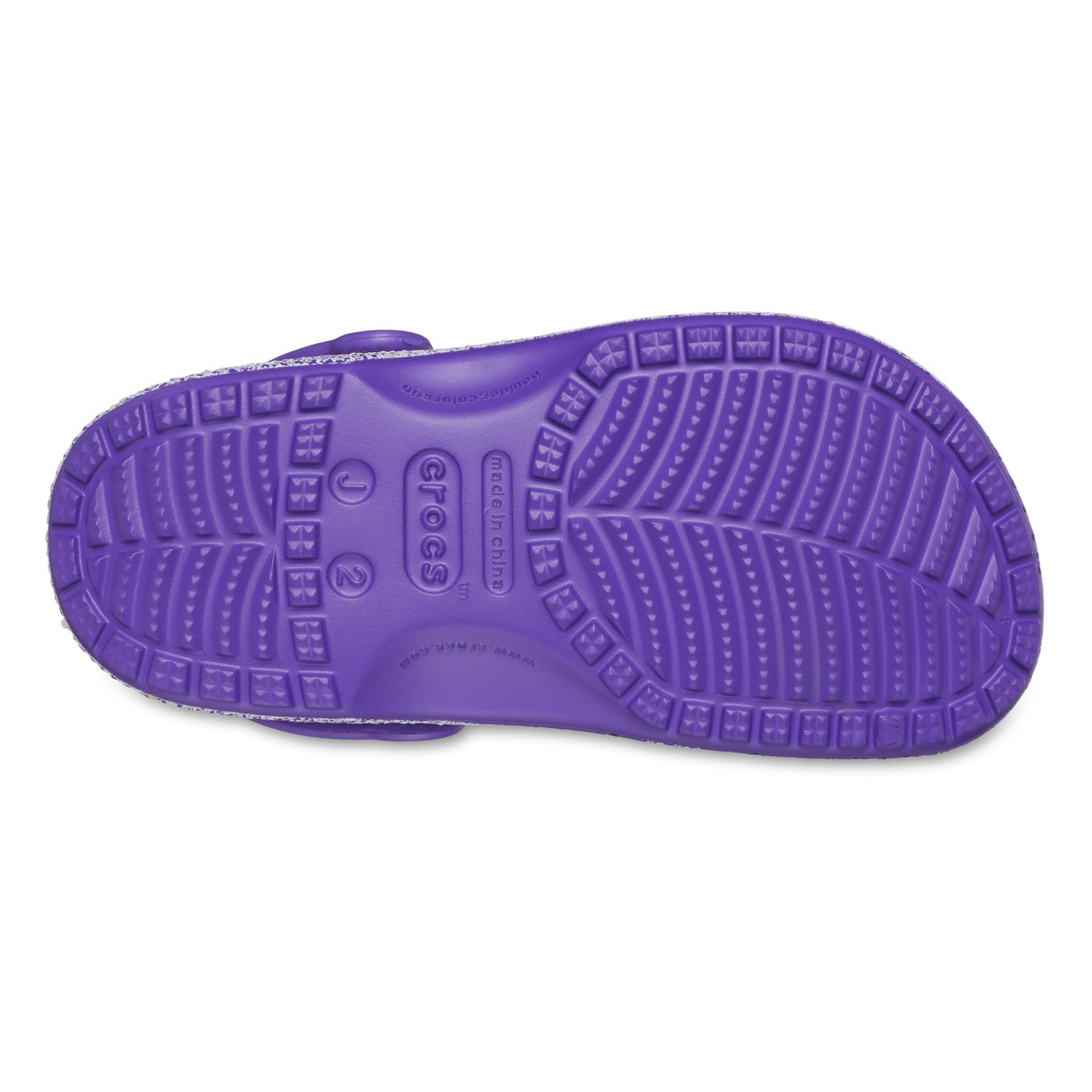 Saboti Crocs Classic Glitter Clog Kids Mov - Neon Purple/Multi