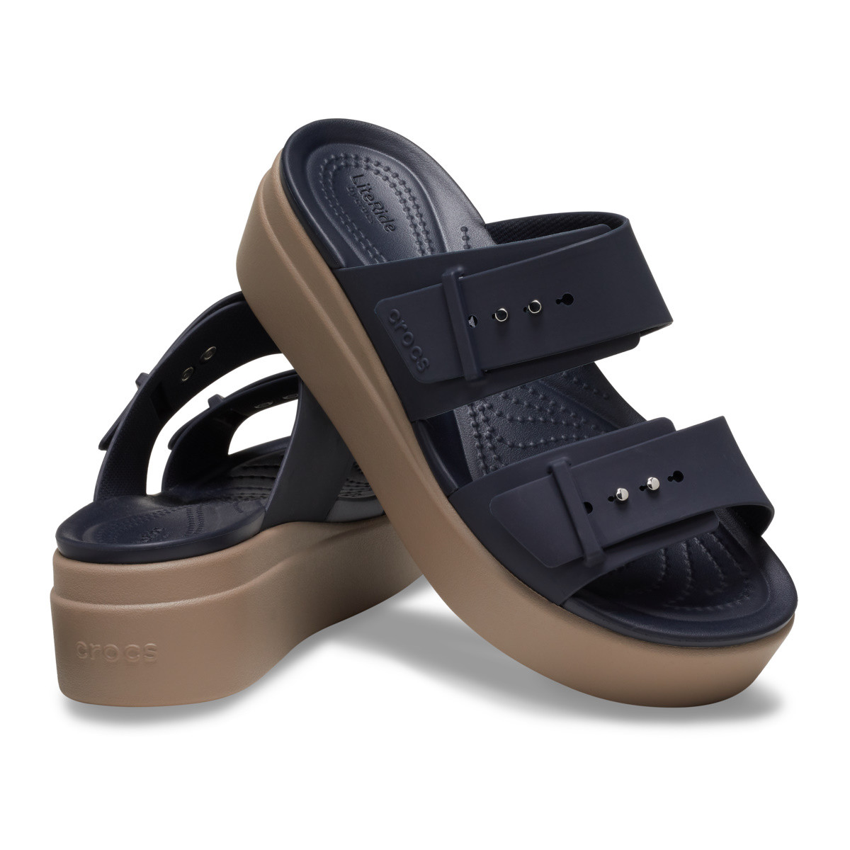 Sandale Crocs Women’s Brooklyn Low Wedge Sandal Albastru - Deep Navy - 3 | YEO