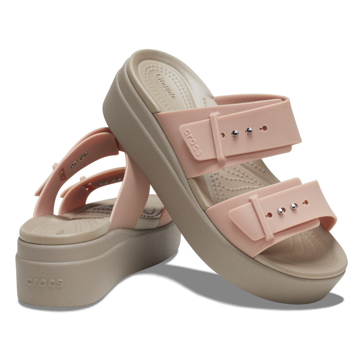 Sandale Crocs Women’s Brooklyn Low Wedge Sandal Roz - Pale Blush - 3 | YEO