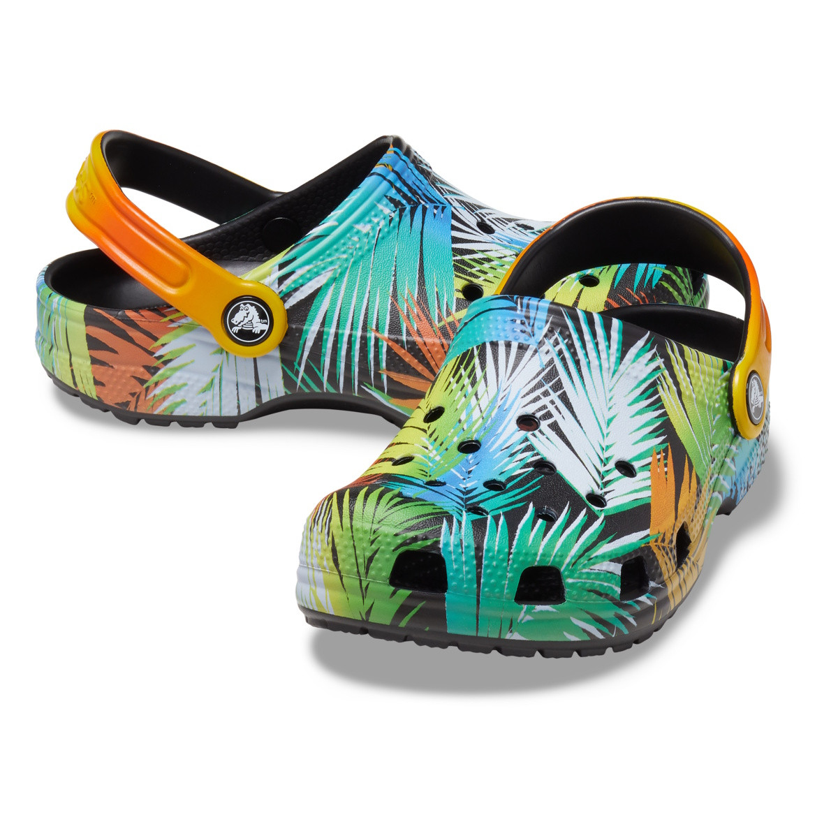 Saboti Crocs Classic Pool Party Clog Kids Negru - Black/Multi - 3 | YEO