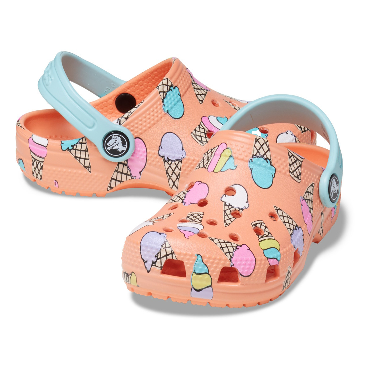 Saboti Crocs Classic Toddler Pool Party Clog Galben - Papaya - 3 | YEO