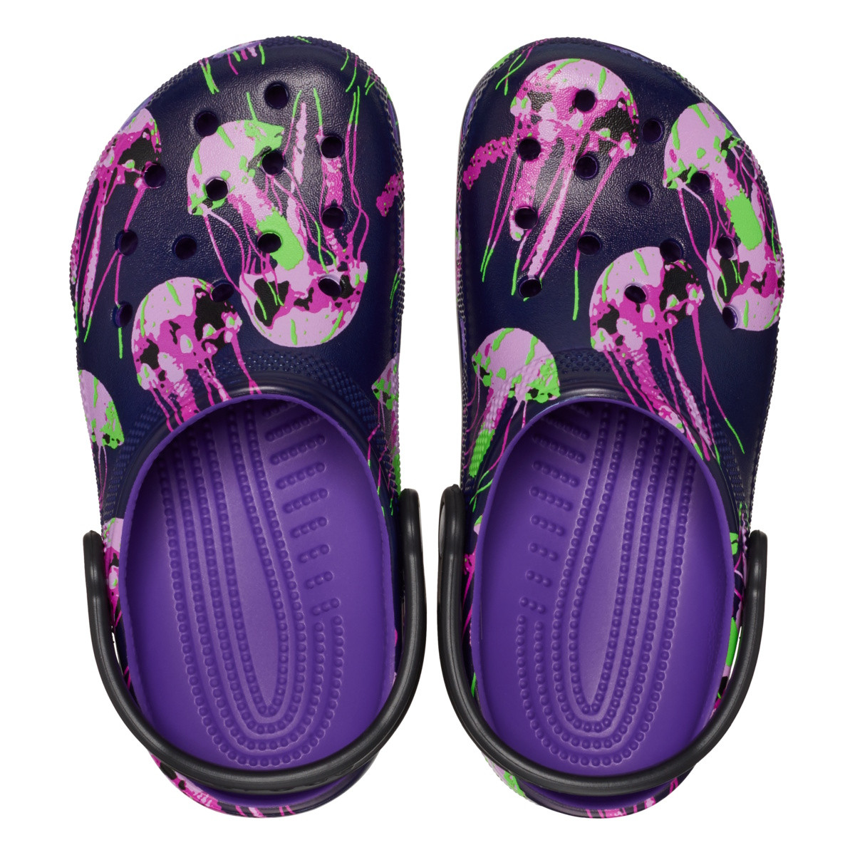 Saboti Crocs Classic Toddler Meta Scape Clog Mov - Neon Purple/Multi - 4 | YEO