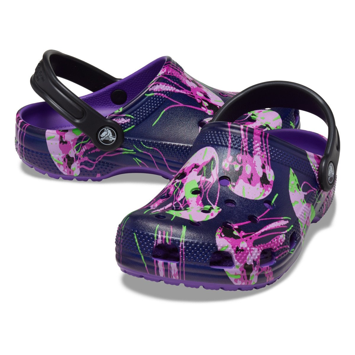 Saboti Crocs Classic Meta Scape Clog Kids Mov - Neon Purple/Multi - 3 | YEO