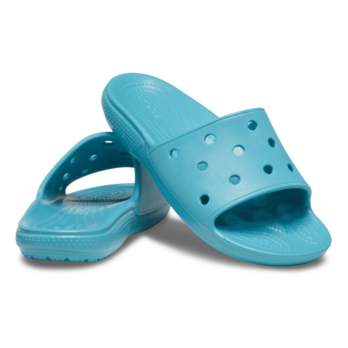Papuci Classic Crocs Slide Iconic Crocs Comfort Albastru - Turq Tonic - 3 | YEO