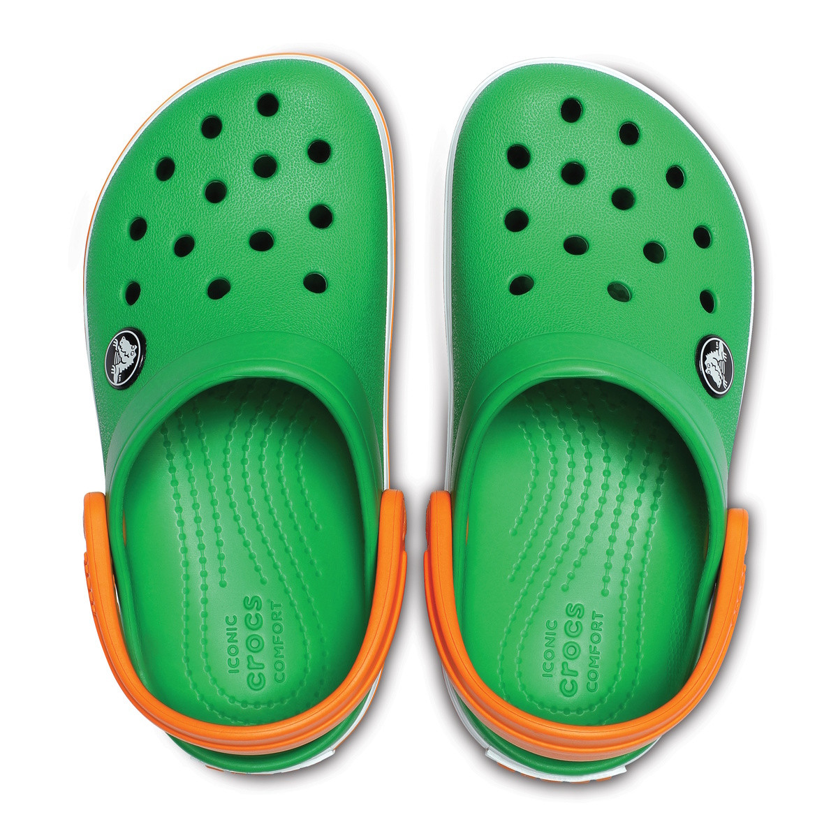 Saboti Crocs Crocband Kids Verde - Grass Green/White/Blazin G Orange - 2 | YEO