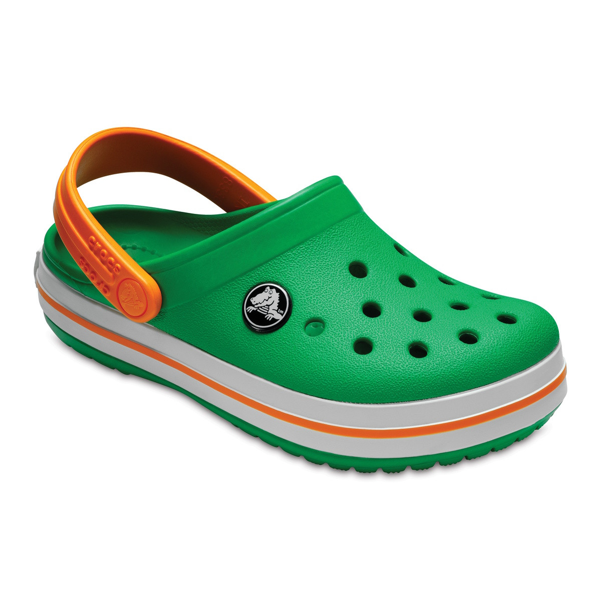 Saboti Crocs Crocband Kids Verde - Grass Green/White/Blazin G Orange - 1 | YEO