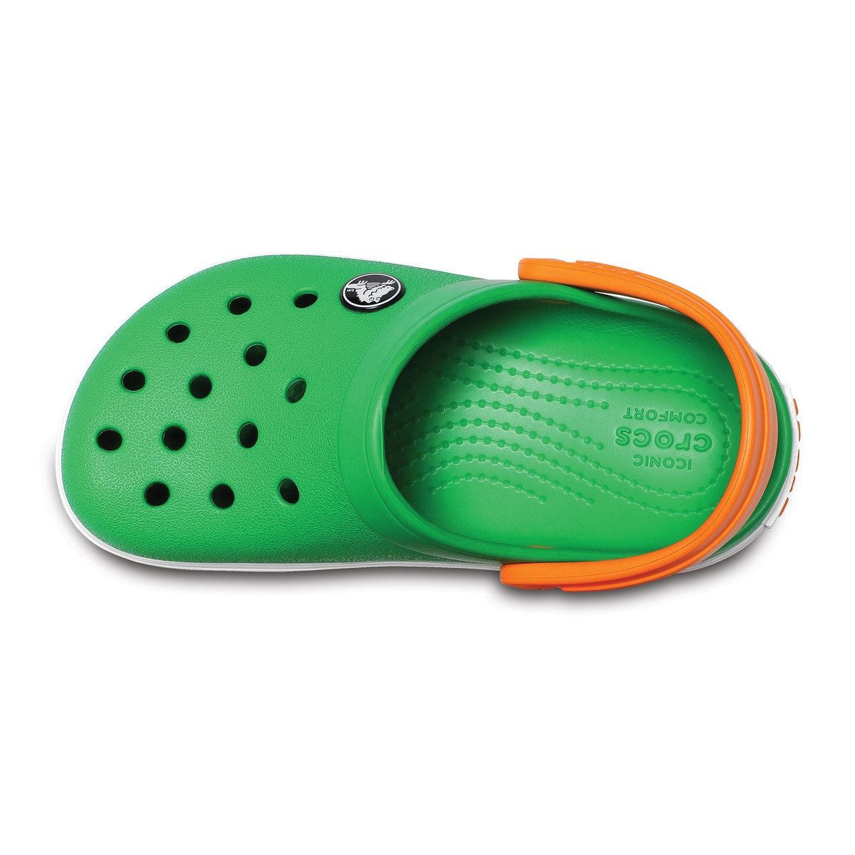 Saboti Crocs Crocband Kids Verde - Grass Green/White/Blazin G Orange - 3 | YEO