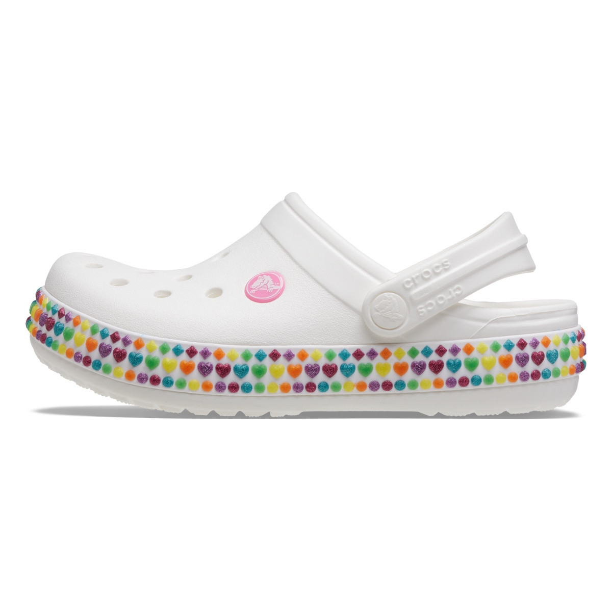 Saboți Crocs Crocband Gem Band Clog Kids Alb - White - 2 | YEO
